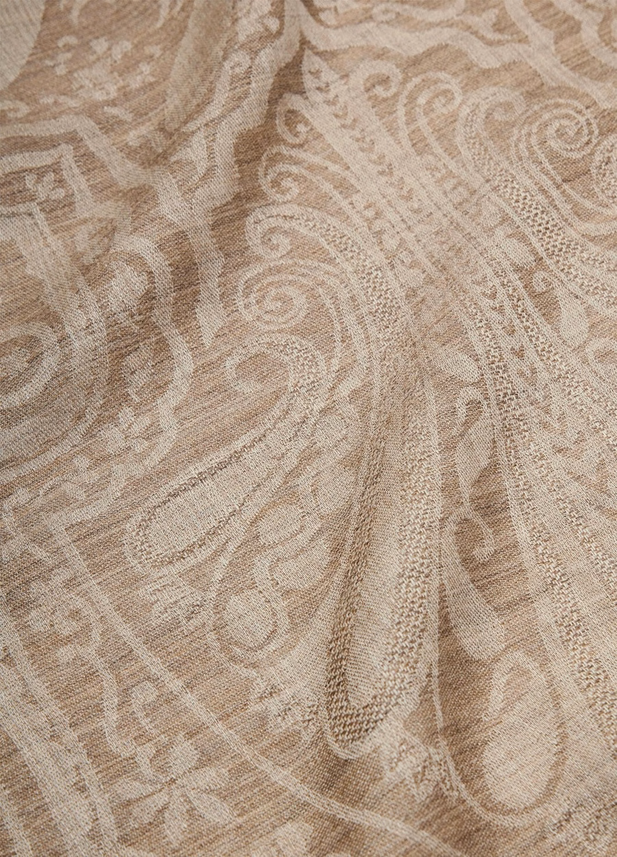 Sherazade Carré Silk Cashmere Fossil Greige/Pumice