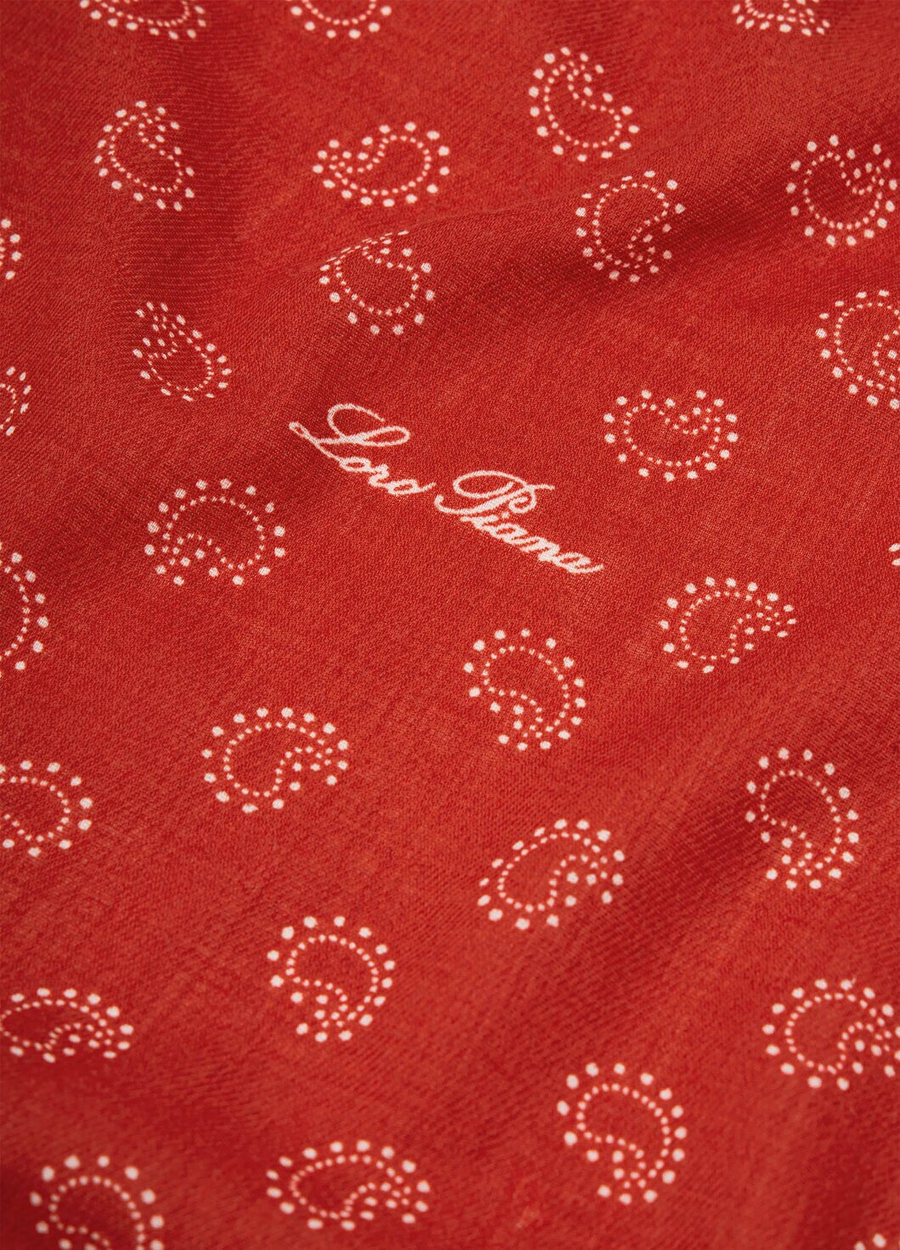 Red/White Wool Foulard Bandana