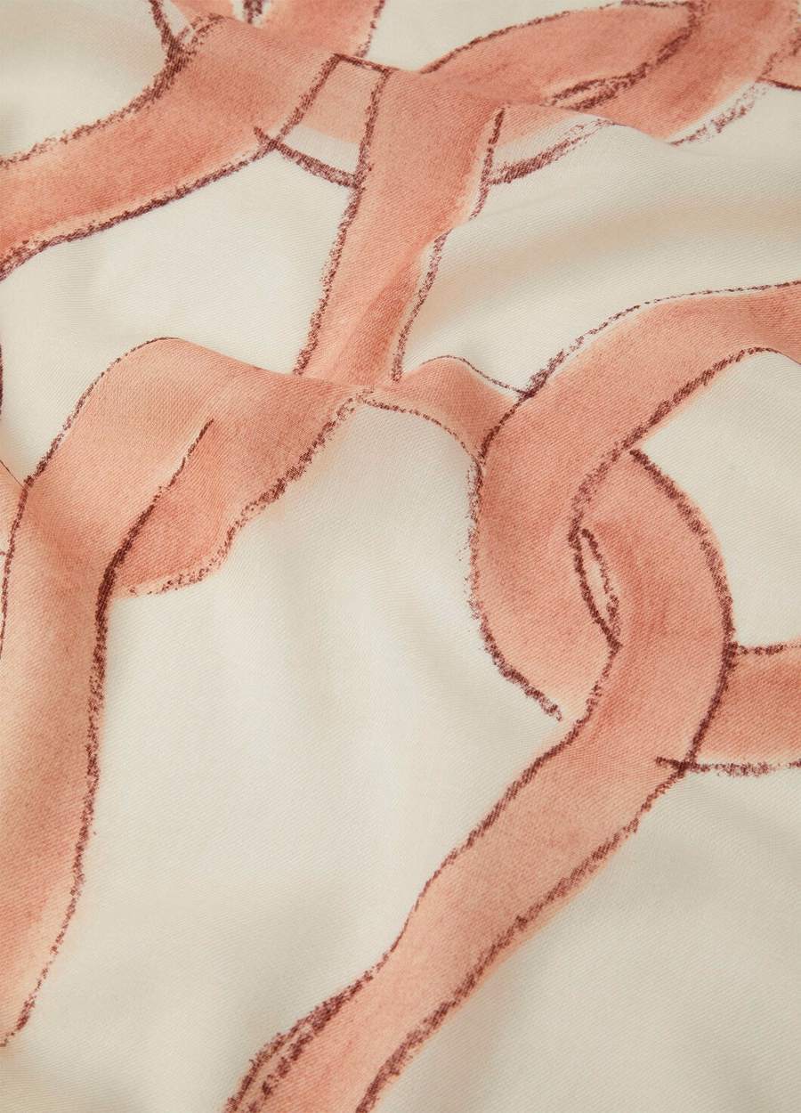 Punto Rasato Foulard Silk Cashmere Papyrus/Pink Cameo