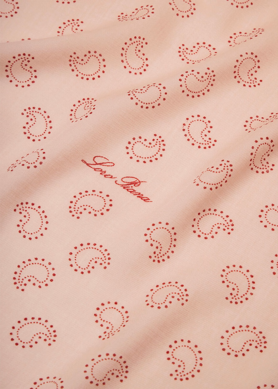Loro Piana Bandana Foulard Wool Pale Pink/Red