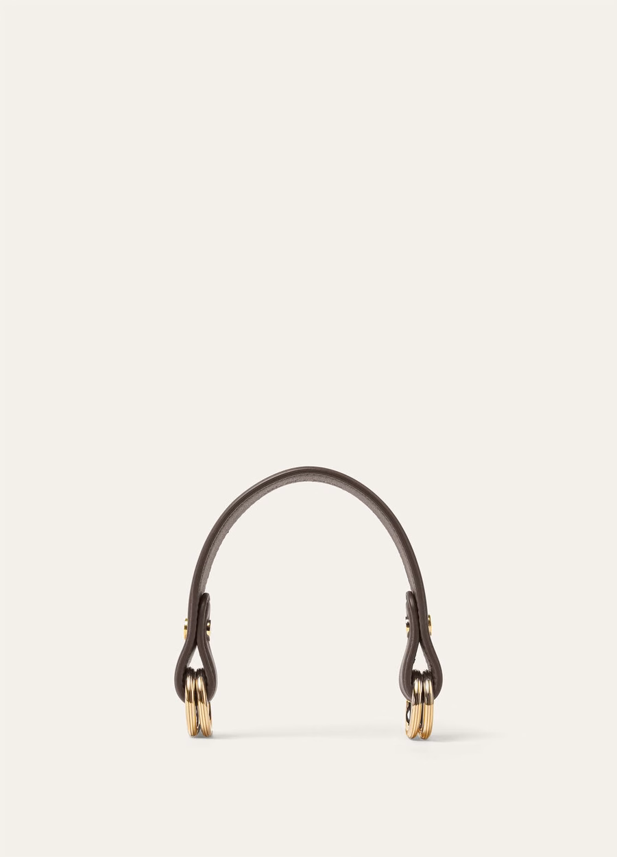 Loro Piana Handle Foulard Calfskin Dark Chocolate Licorice/Sun Gold