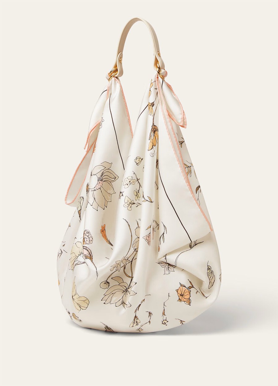 Loro Piana Handle Foulard Calfskin Whisper White/Sun Gold