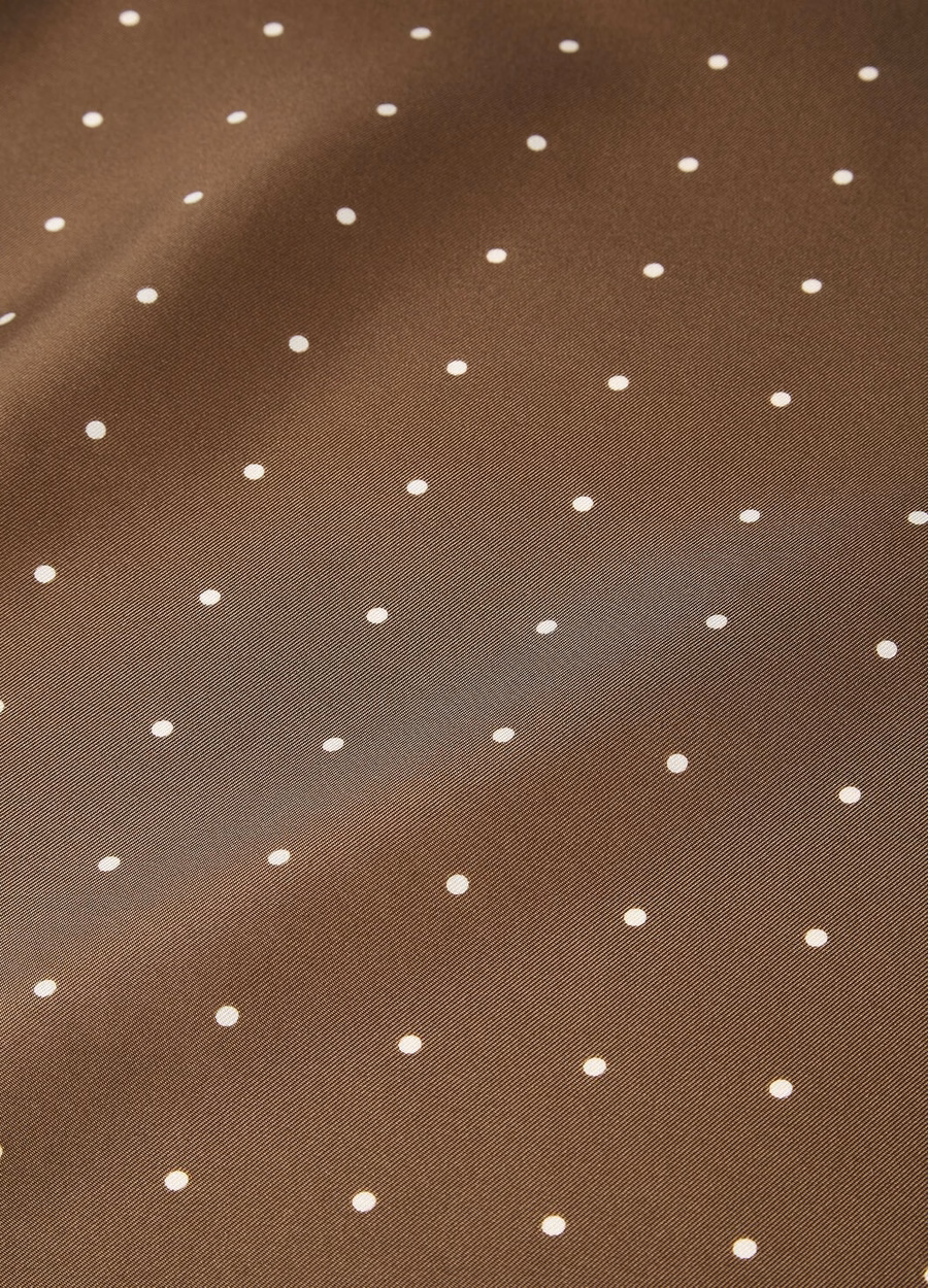 Pois Foulard Silk Mud Brown/Ivory Pois
