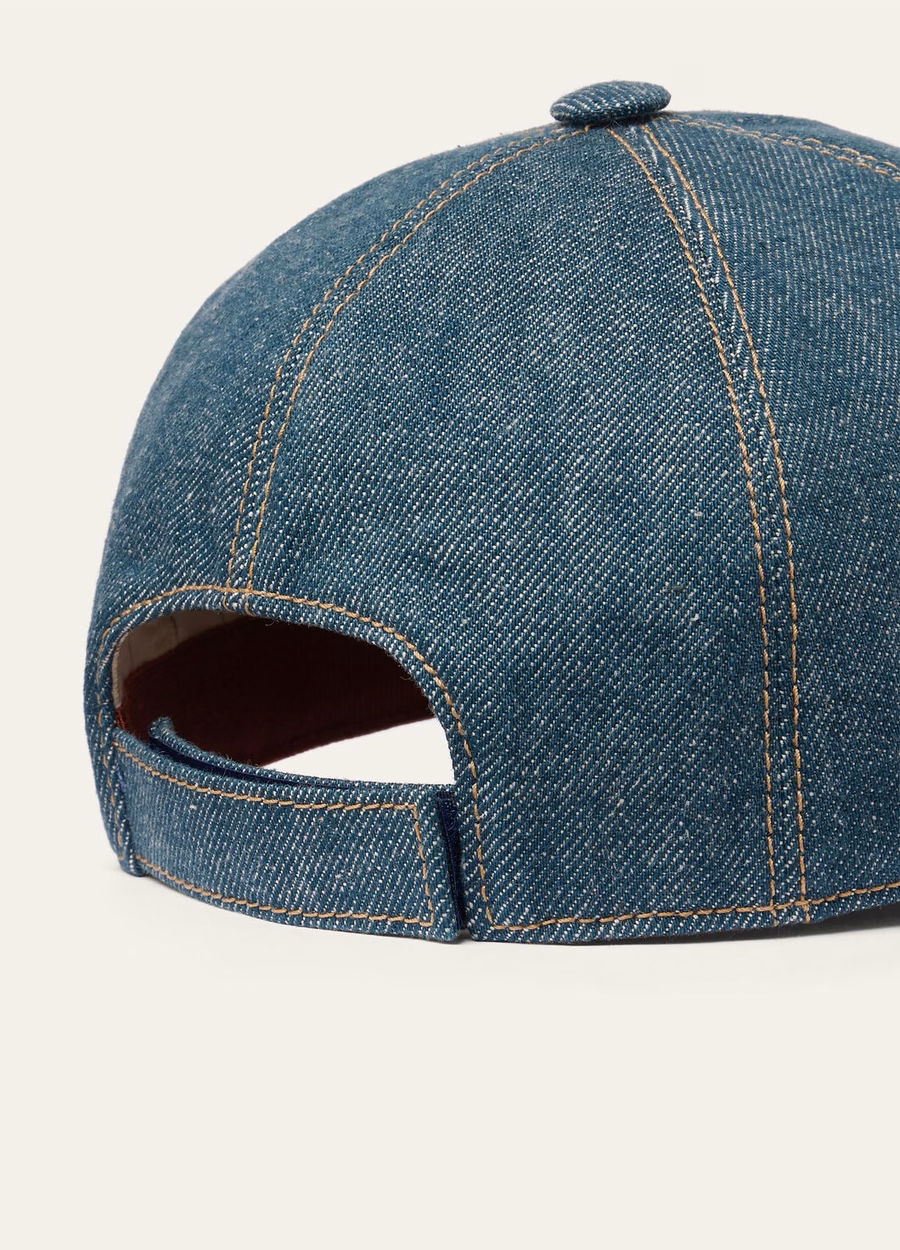 Baby cotton baseball cap, indigo green, washed