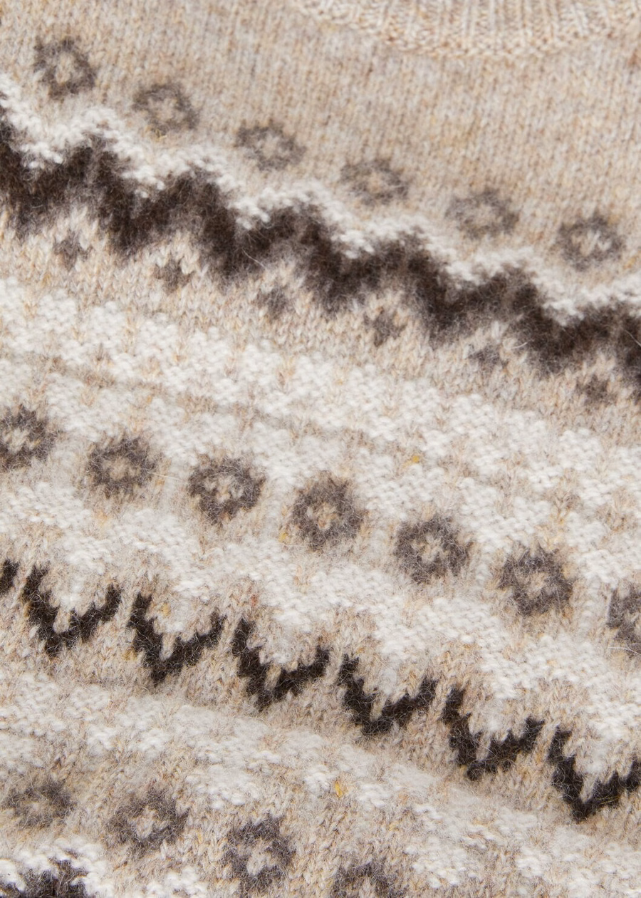 Kids Alpe Pile Crewneck Cashmere Beige/Shadow Melange