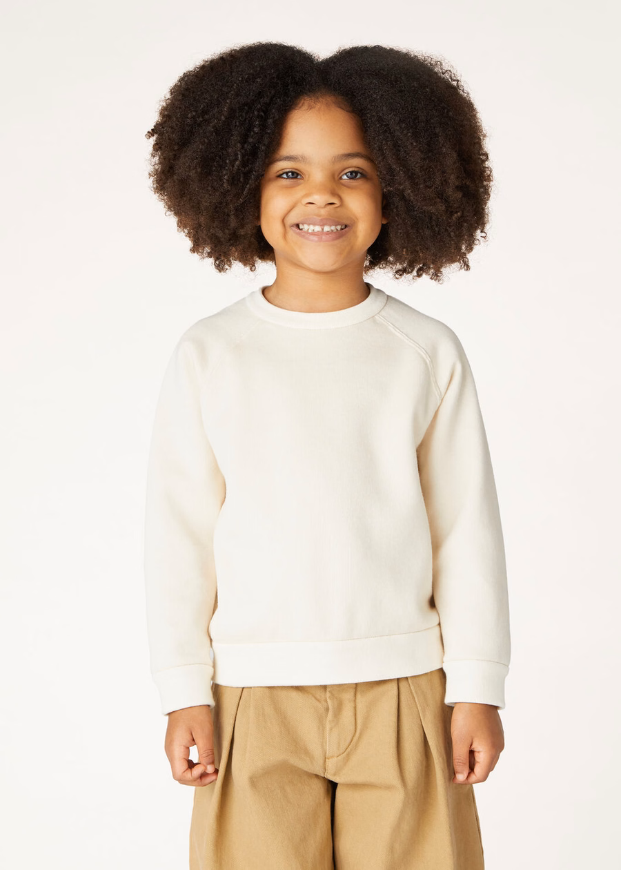 Kids Whitney Crewneck Cotton Silk Cashmere Nougat