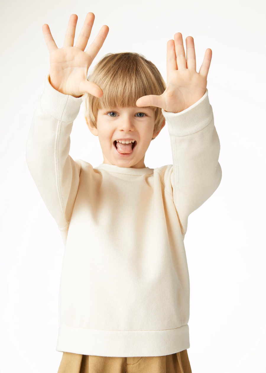 Kids Whitney Crewneck Cotton Silk Cashmere Nougat