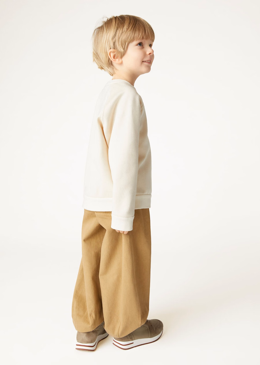 Kids Whitney Crewneck Cotton Silk Cashmere Nougat