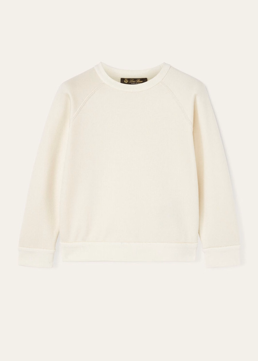 Kids Whitney Crewneck Cotton Silk Cashmere Nougat