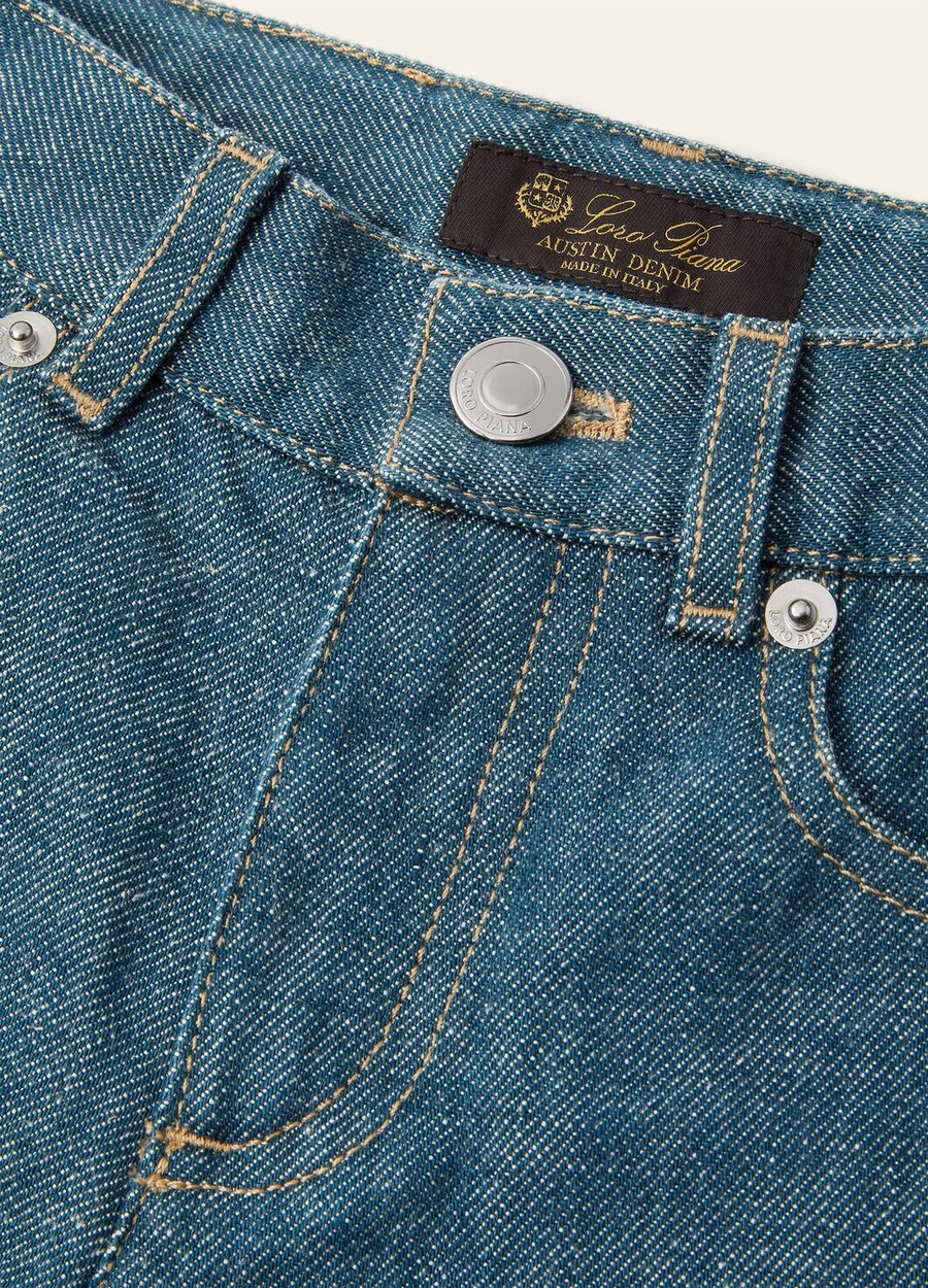 Joey Denim Pants for Kids Indigo Cotton Washed Green