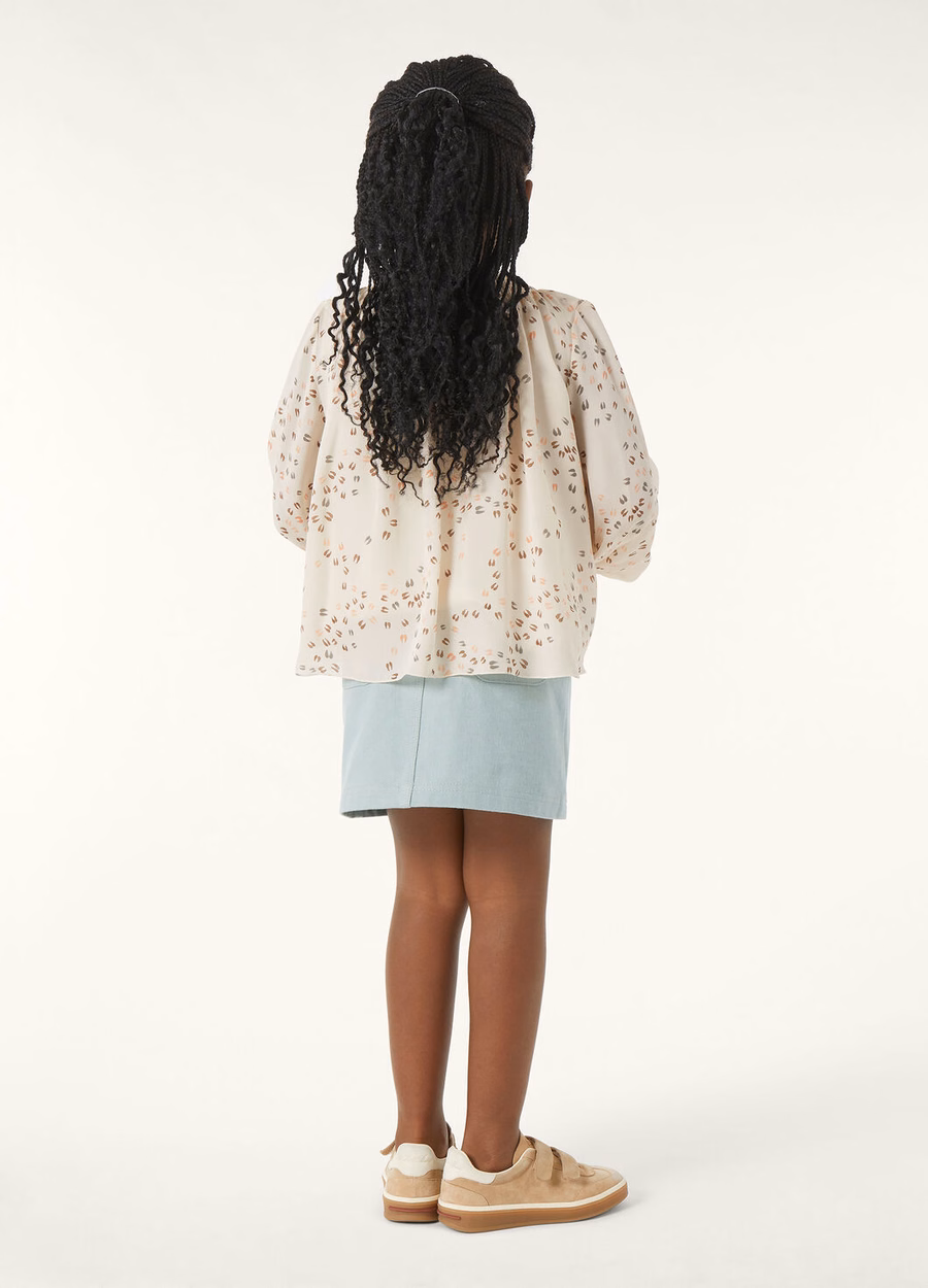 Kids Sandy Skirt Denim Flower Azure Cactus