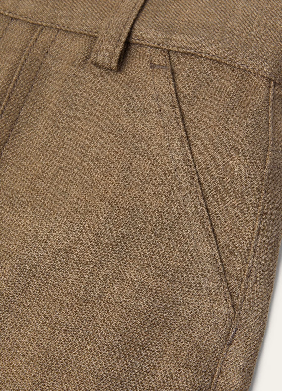 Oliver children's trousers in virgin wool Smoked wood
