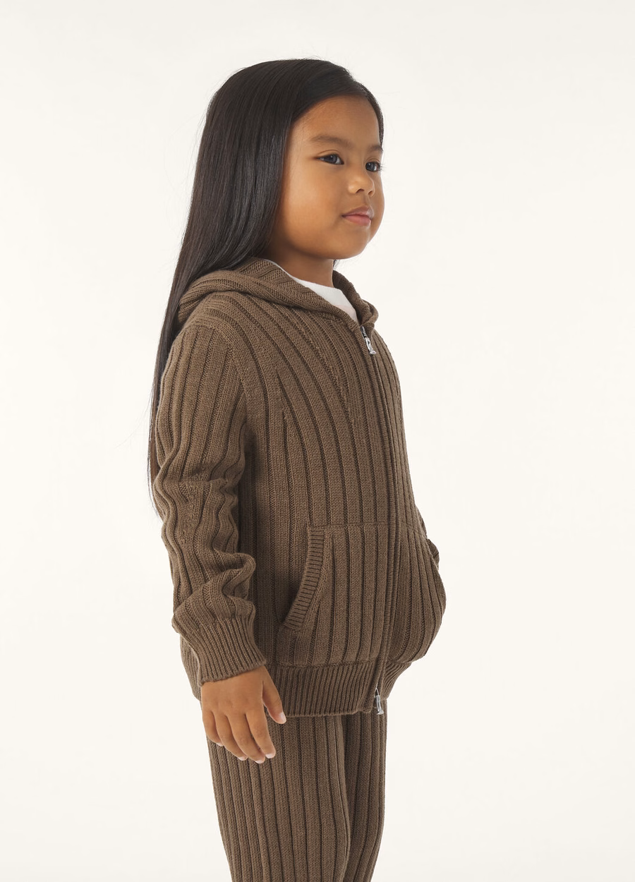 Treasure hooded bomber for children, cotton, cashmere
