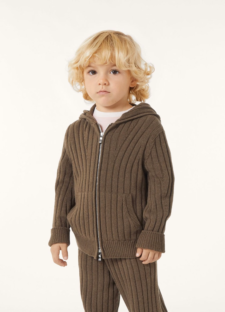 Treasure hooded bomber for children, cotton, cashmere