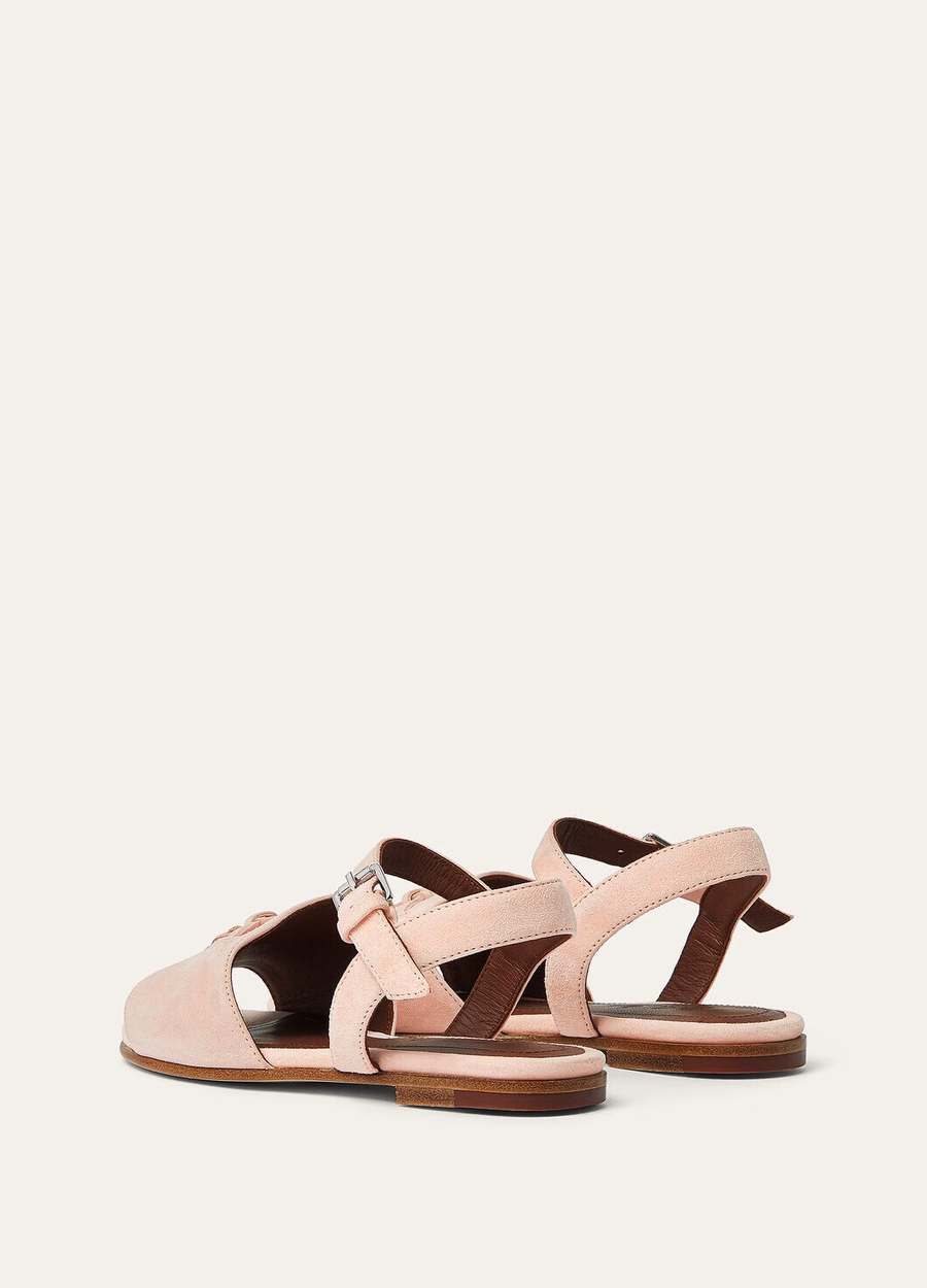 Charms for children Pink Shell goatskin leather sandals