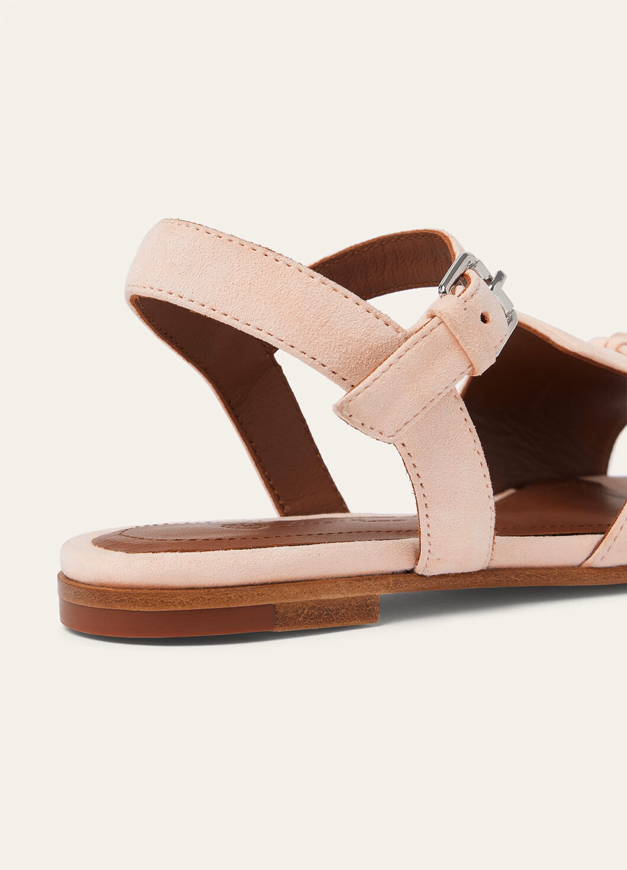 Charms for children Pink Shell goatskin leather sandals