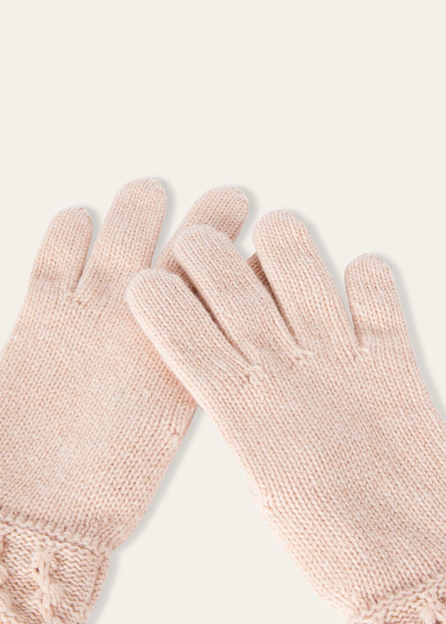 Vallé Baby Cashmere Gloves Blushing Beige Melange