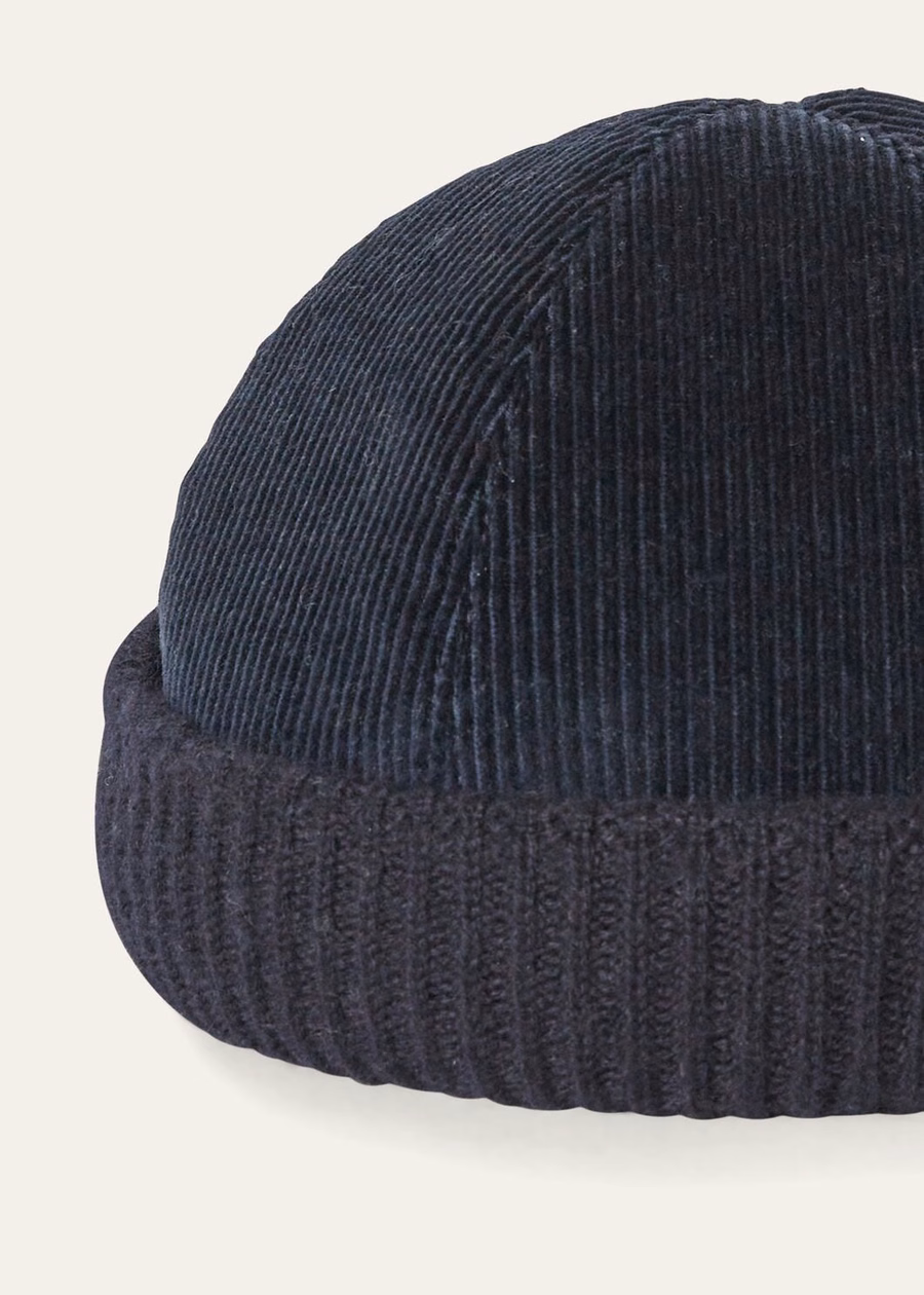 Navy Blue Cashmere Cotton Beanie