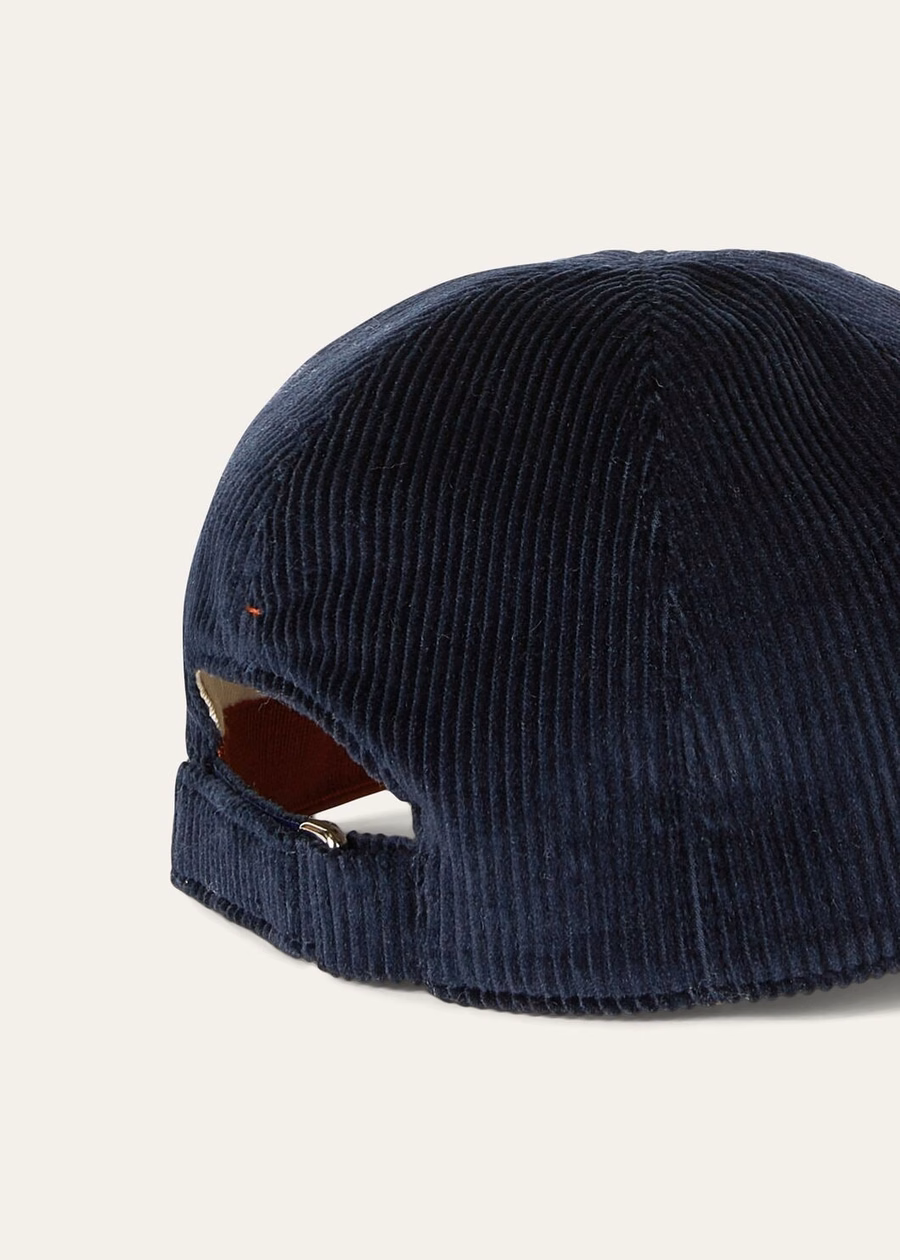 Navy Blue Cotton Cashmere Baseball Cap