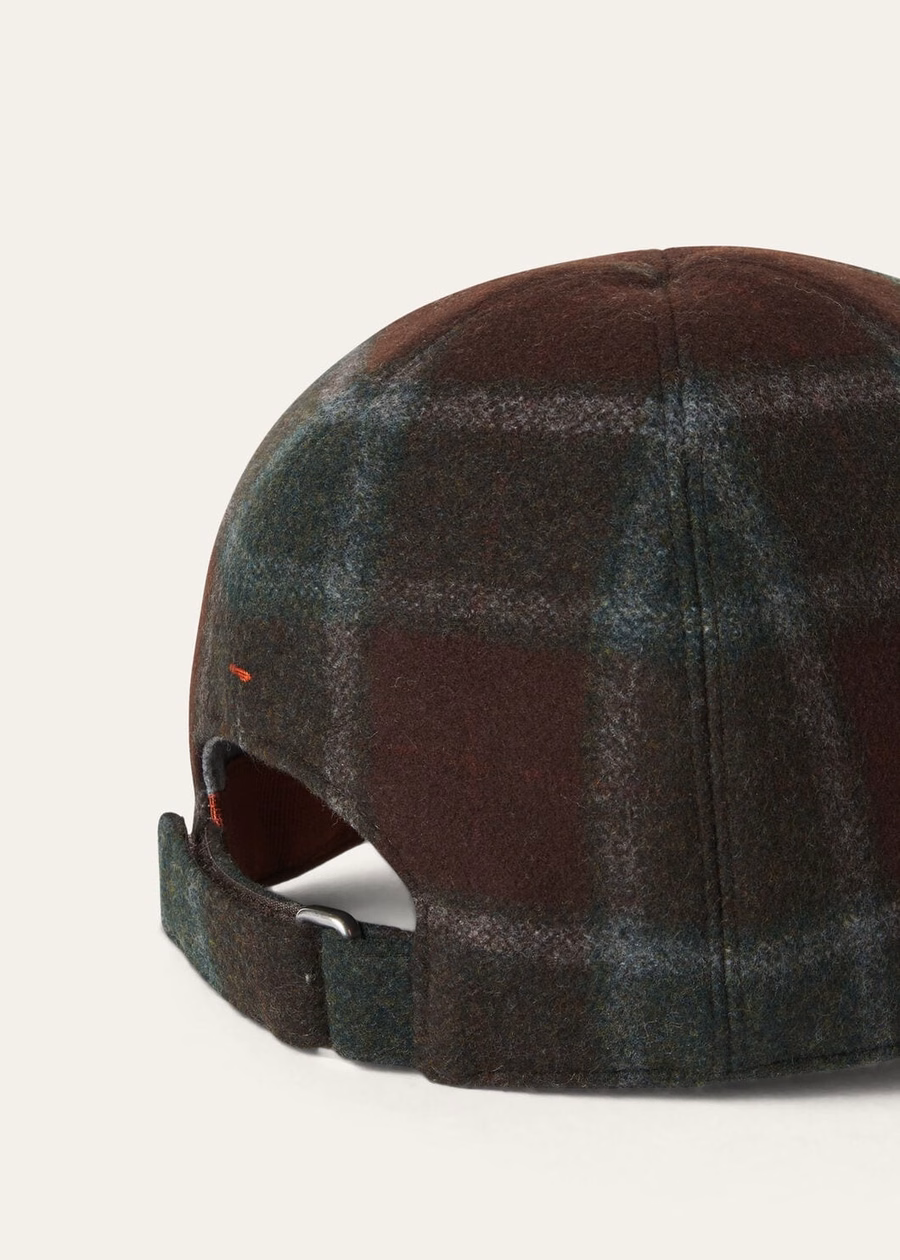Baseball Cap Cashmere Virgin Wool Fancy Dark Green