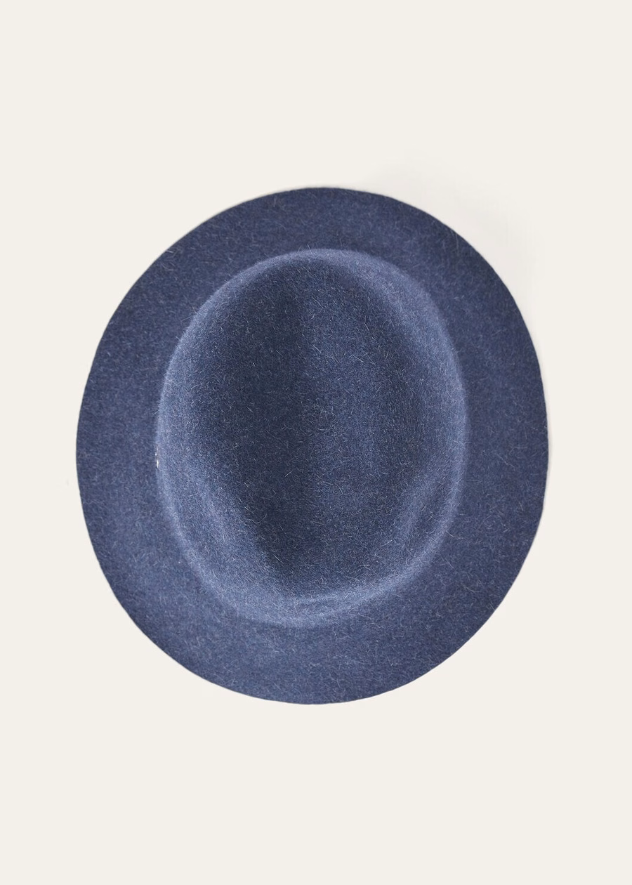My Journey Baby Hat Cashmere Rabbit Fur Denim Felt