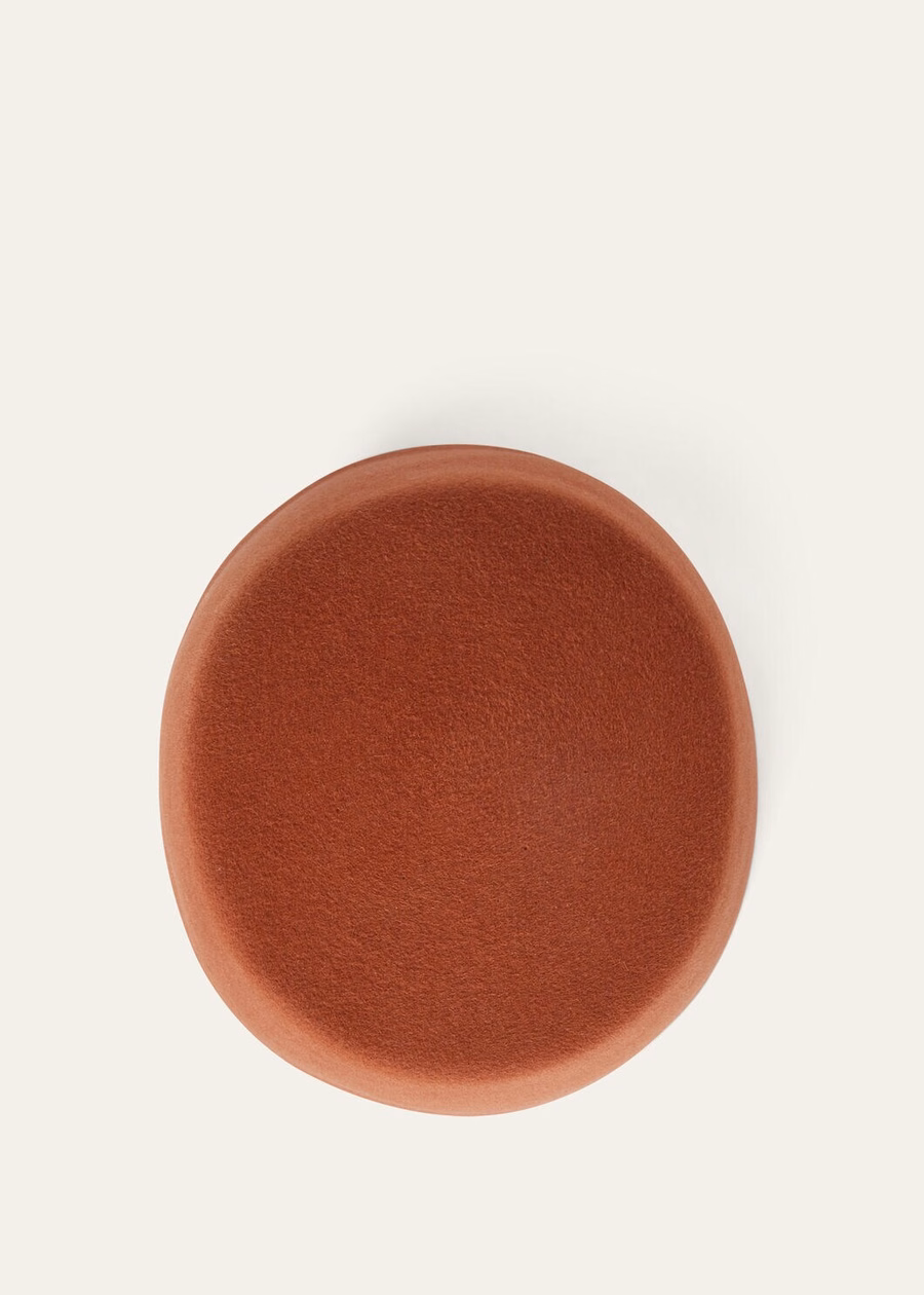 Jasmine Hat Rabbit Fur Terracotta Orange
