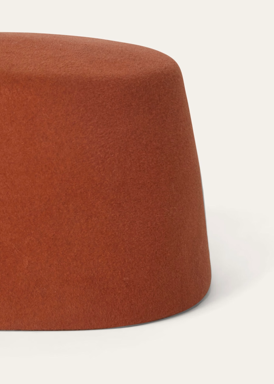 Jasmine Hat Rabbit Fur Terracotta Orange