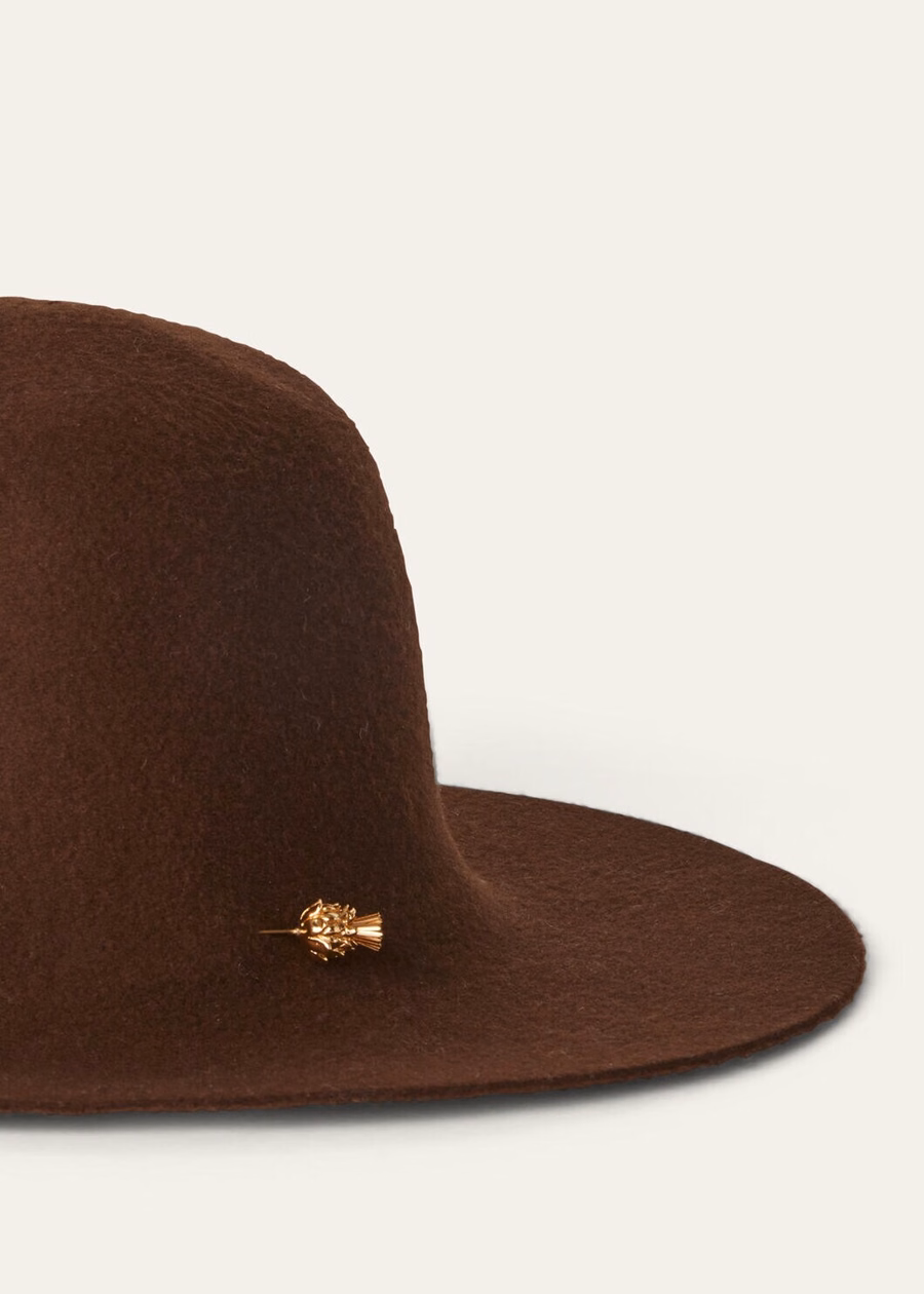 Evelyn Cashmere Hat Dark Pecan Brown
