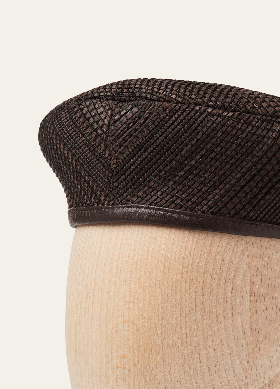 Emily Hat in Deep Brown Tatami Buffalo Leather