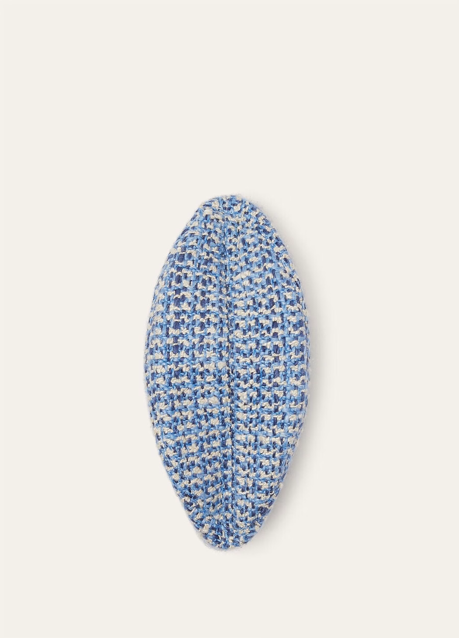 Margaret Hat In Silk Virgin Wool Blue Fabric