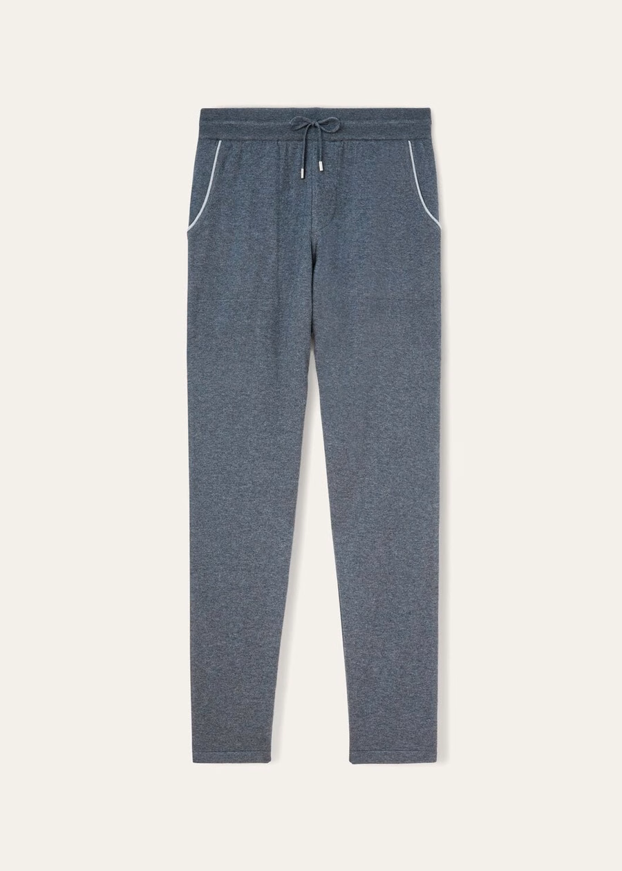 Leasure Cotton Cashmere Pants Grey Melange