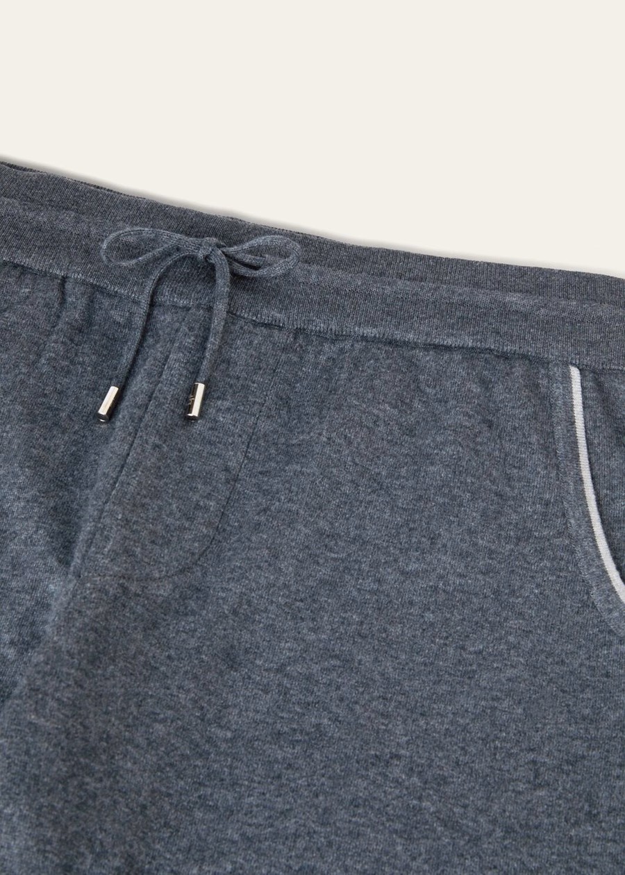 Leasure Cotton Cashmere Pants Grey Melange