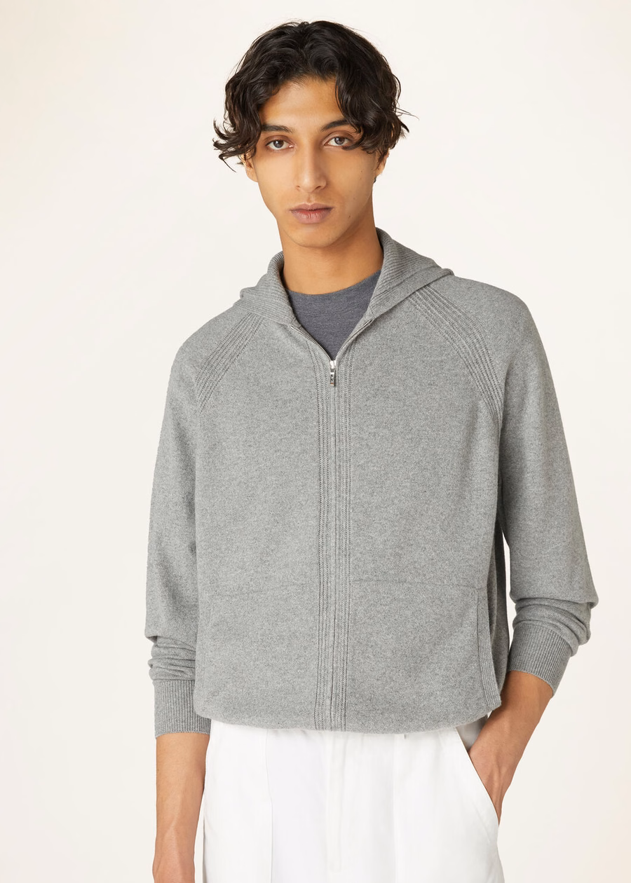 Merano Baby Cashmere Flannel Melange Bomber Jacket