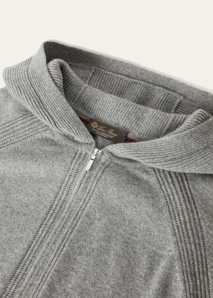 Merano Baby Cashmere Flannel Melange Bomber Jacket
