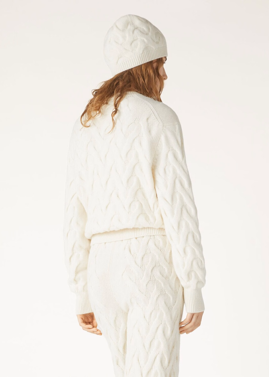 Cocooning Crewneck Baby Cashmere White Snow