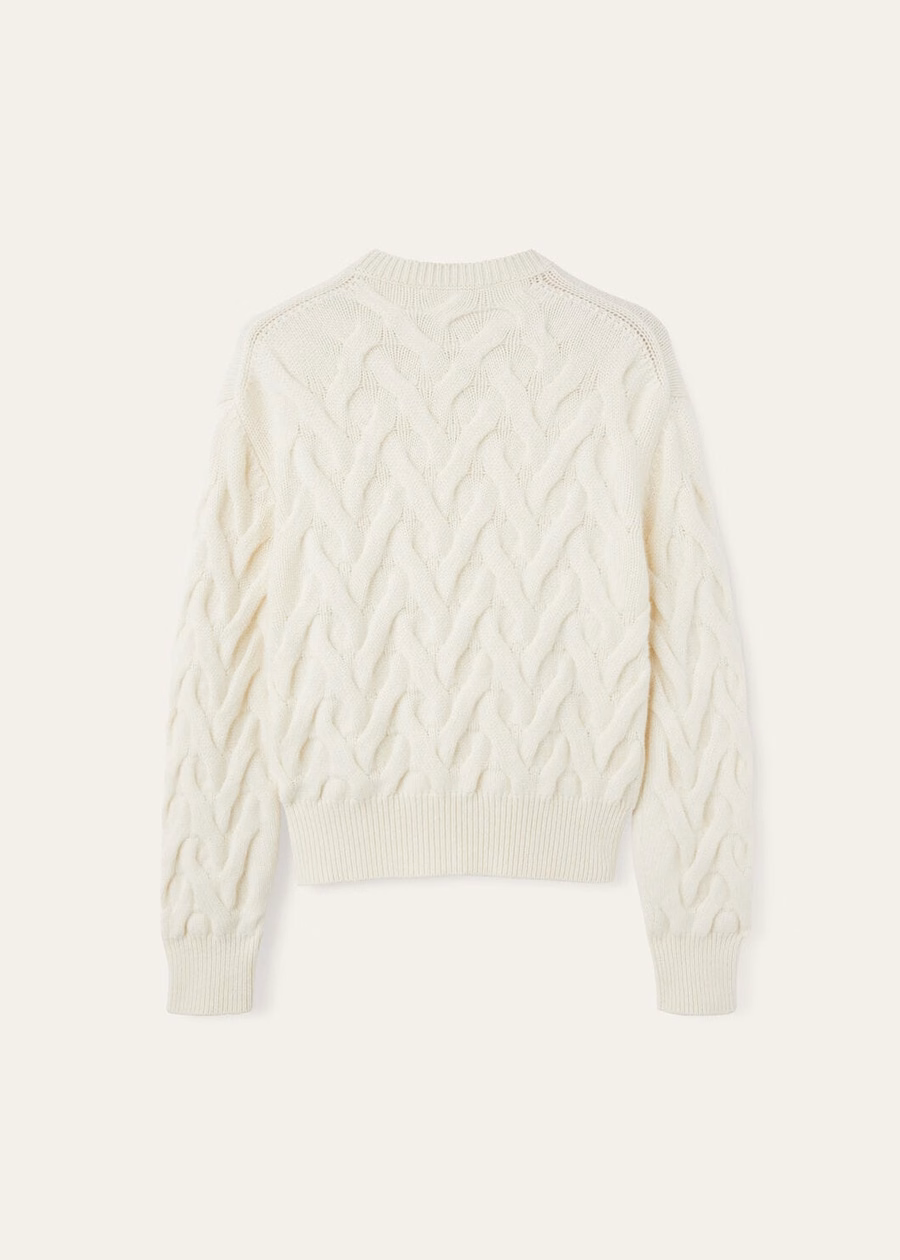 Cocooning Crewneck Baby Cashmere White Snow