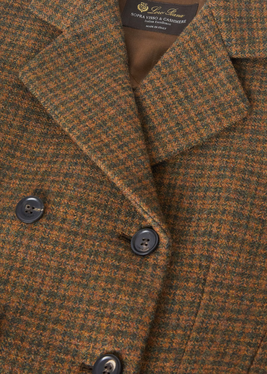 Lucile Sopra Visso Wool Pied De Poule Jacket/Gingerbread Gold Melange