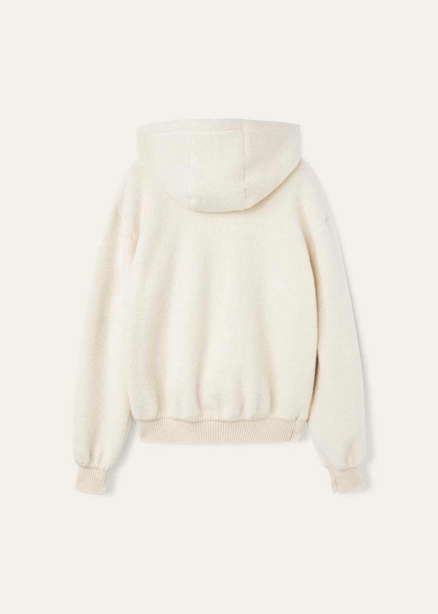 Hooded Bomber Cocooning Cashmere Virgin Wool Nougat
