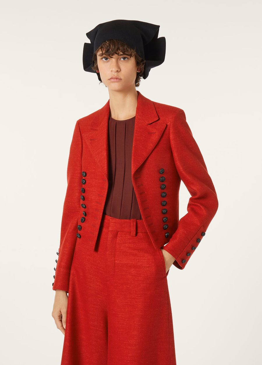 Raffaella Cashmere Wool Jacket Red Apple