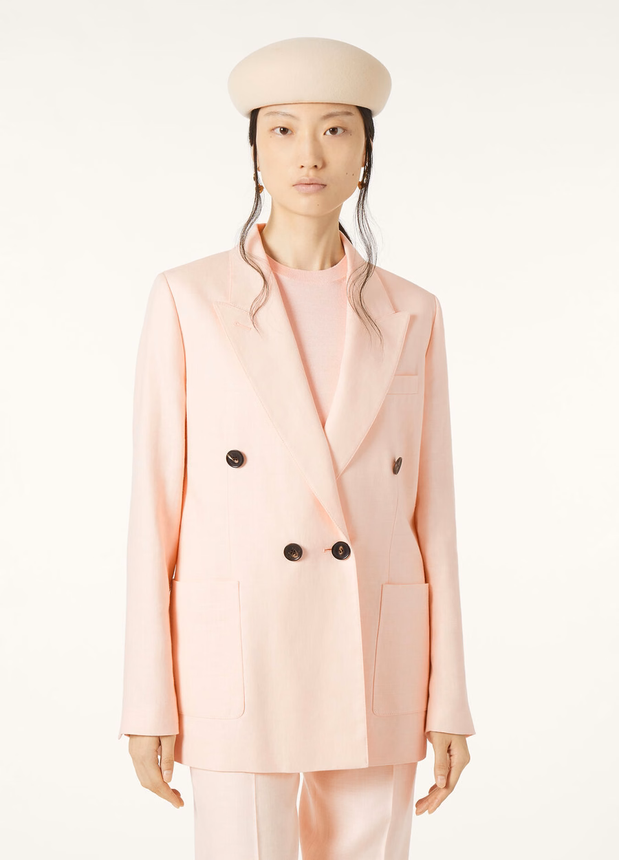Genny Blazer in fluffy pink virgin wool