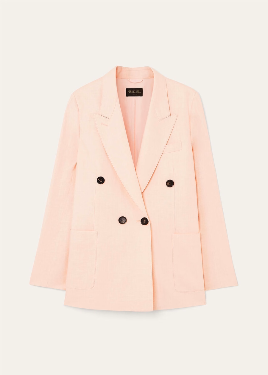 Genny Blazer in fluffy pink virgin wool