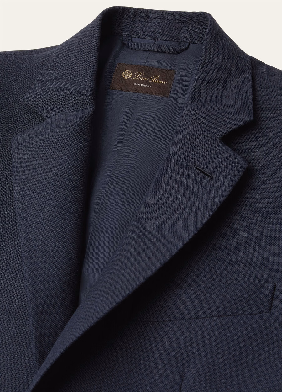 International Linen Sopra Visso Wool Jacket Navy Blue