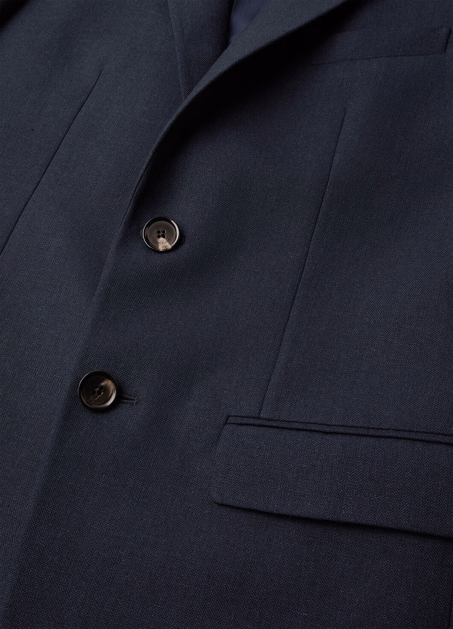 International Linen Sopra Visso Wool Jacket Navy Blue