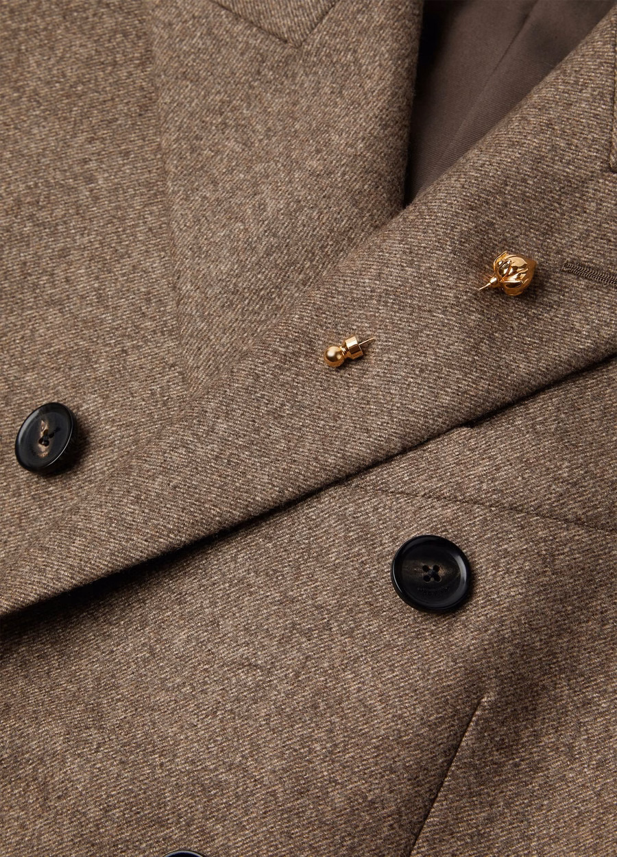 International Jacket Cashmere Virgin Wool Dark Granite Melange