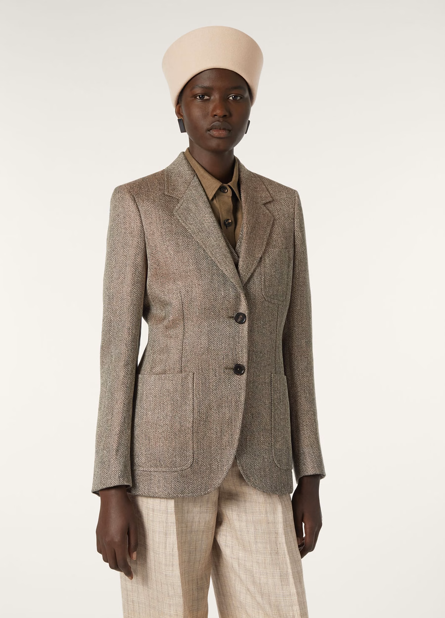 Eleanor Blazer Linen Cherry Vin/Clear Oyster/Watercresson