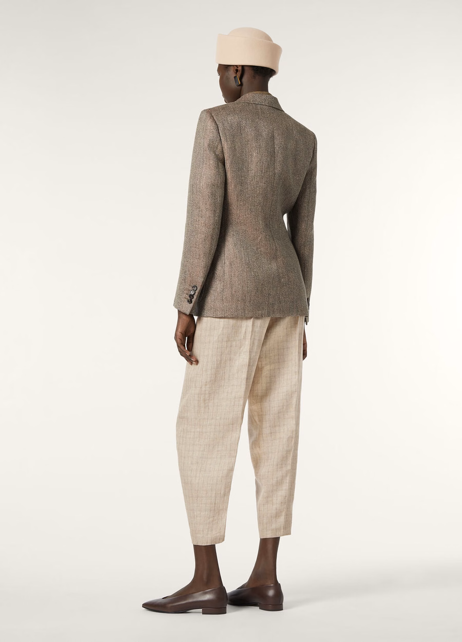 Eleanor Blazer Linen Cherry Vin/Clear Oyster/Watercresson