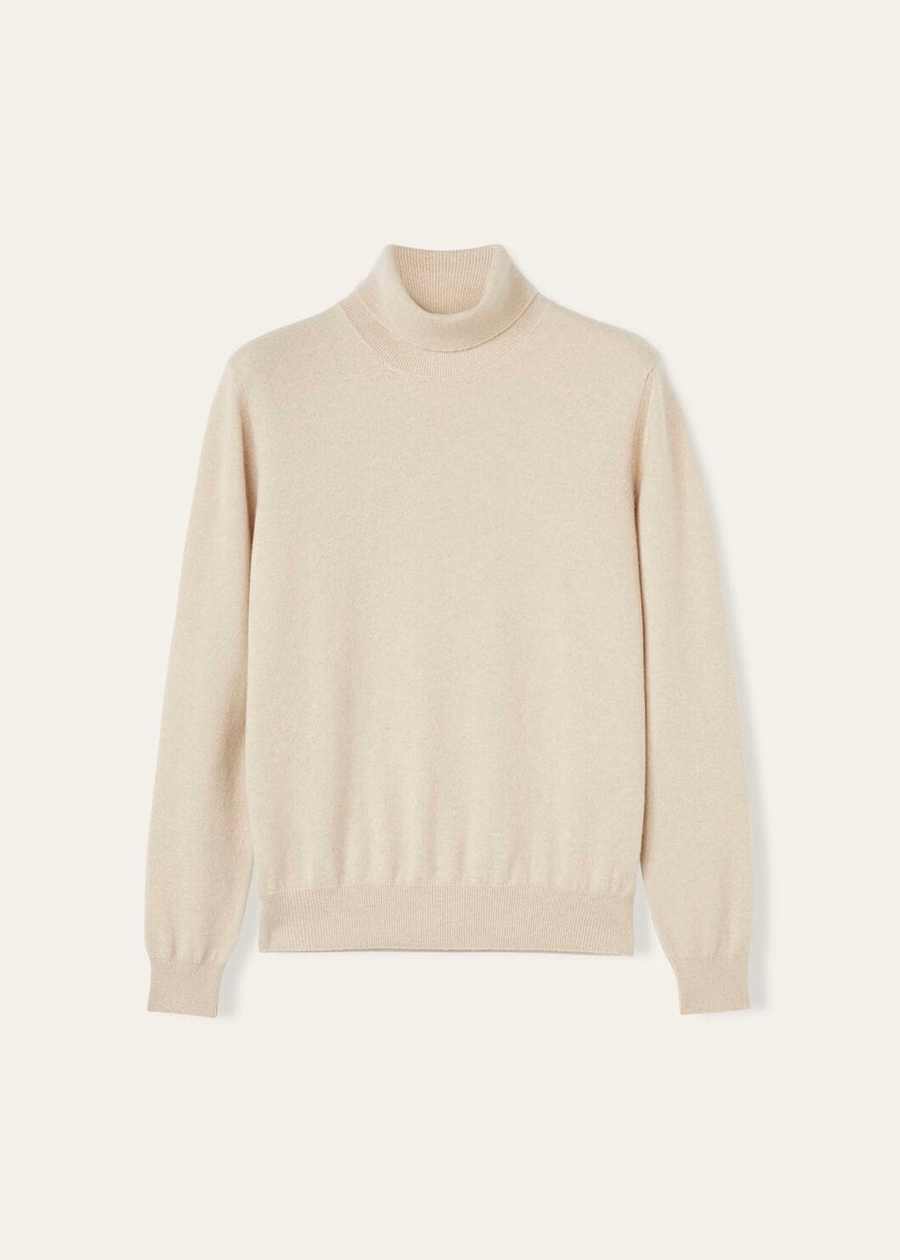 Classic Turtleneck Baby Cashmere Melange Natural