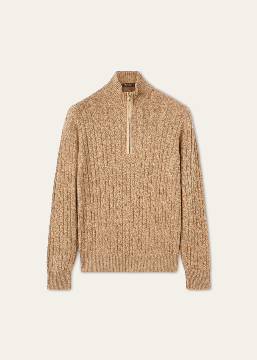 Treccia Baby Cashmere Sweater Golden Wheat/Gingerbread Gold