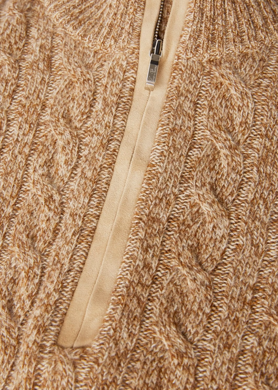 Treccia Baby Cashmere Sweater Golden Wheat/Gingerbread Gold