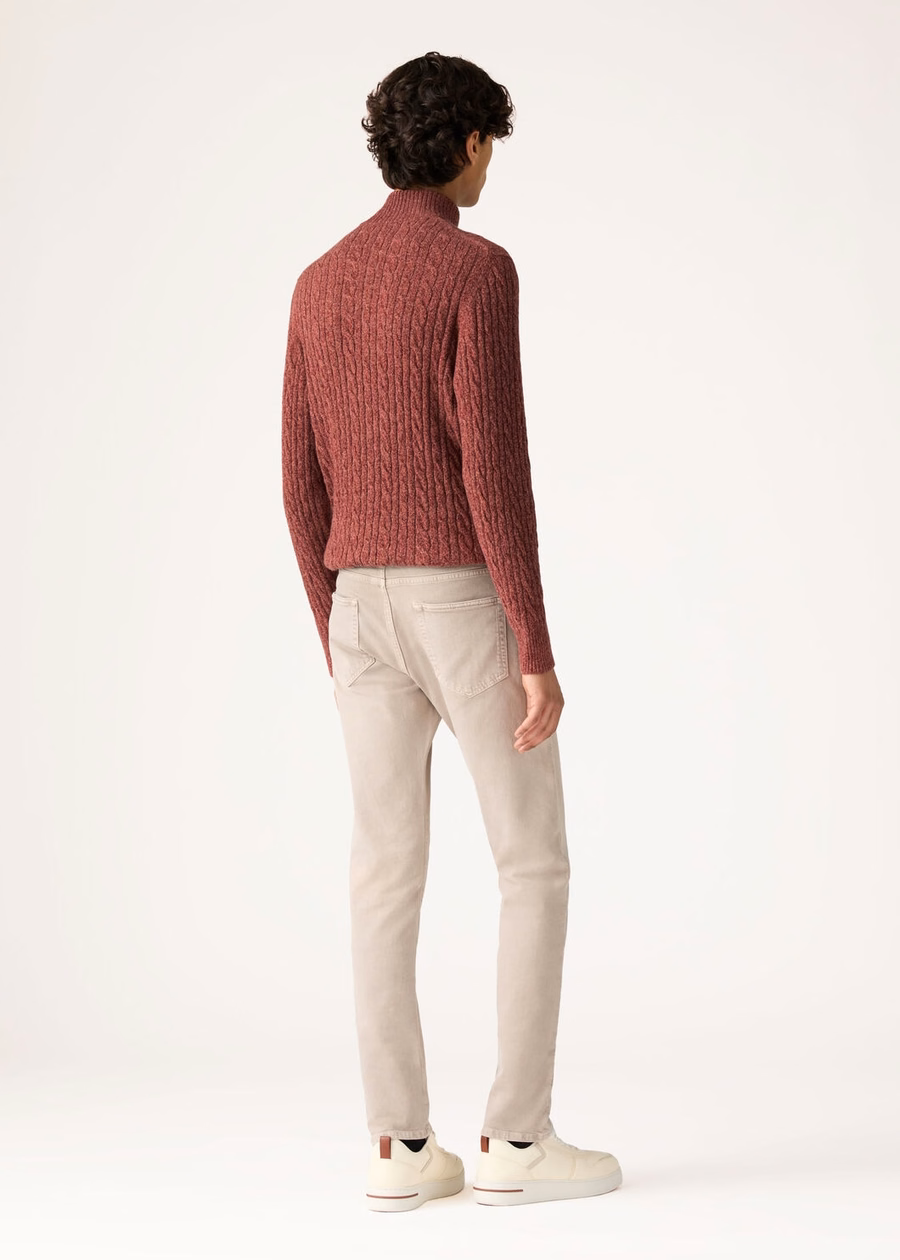 Treccia Baby Cashmere Prestige Orange/Weathering Steel Sweater